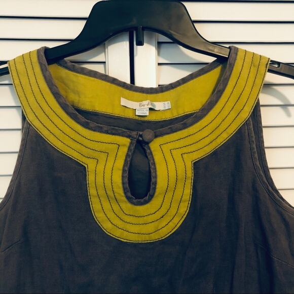 Boden 100% Linen Sleeveless A-Line Dress Women’s Size 2 Gray Minimalist Preppy - Picture 3 of 6